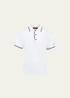 Boy's Embroidered Logo-Print Polo Shirt, Size 12-14