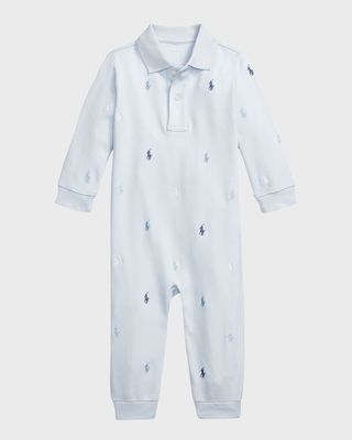 Boy's Embroidered Pony Coverall, Size 3M-12M