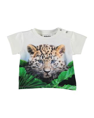 Boy's Emilio Tiger-Print Short-Sleeve Shirt, Size 3M-2