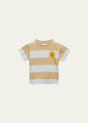 Boy's Enzo Happy Face Sun Graphic Striped T-Shirt, Size 6M-24M