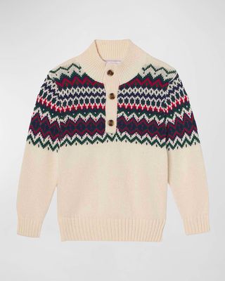 Boy's Fairisle-Print Sweater, Size 2-14