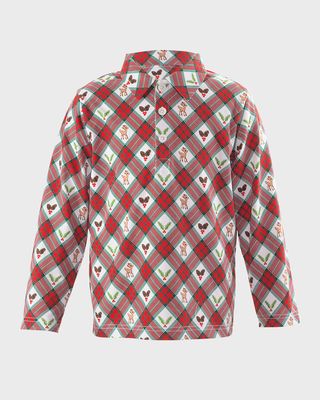 Boy's Festive Fawn Polo Shirt, Size 2-8