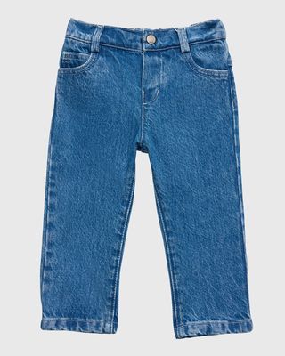 Boy's FF Embroidered Denim Jeans, Size 4-6