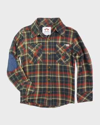 Boy's Flannel Shirt W/ Elbow Patches, Size 2-10