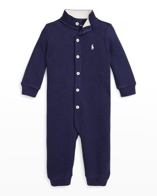 Boy's French-Ribbed Coverall, Size 6M-24M