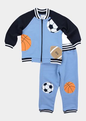 Boy's French Terry Jacket And Pants, Size 6M-4T