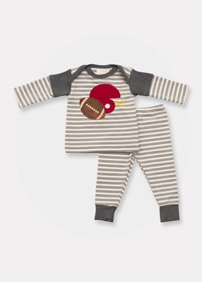 Boy's Game On Striped Top and Leggings, Size Newborn-24M