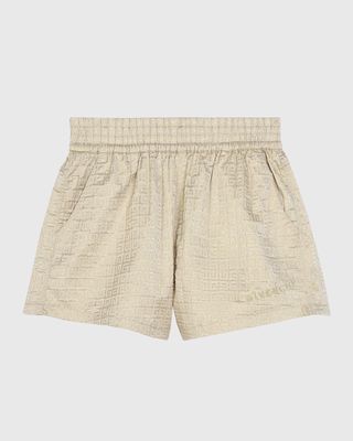 Boy's Golden Shimmer 4G Jacquard Shorts, Size 8-14