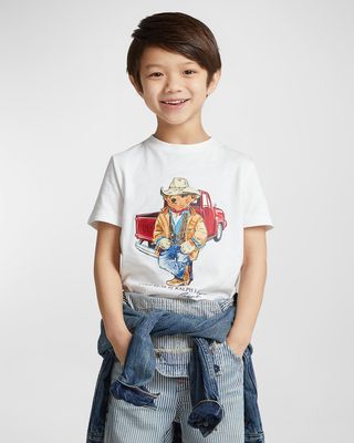 Boy's Graphic Polo Bear W/ Truck T-Shirt, Size 5-7