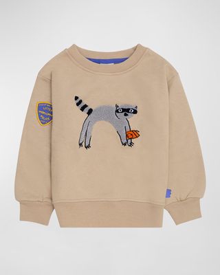 Boy's Graphic-Print Raccoon Sweatshirt, Size 2-8