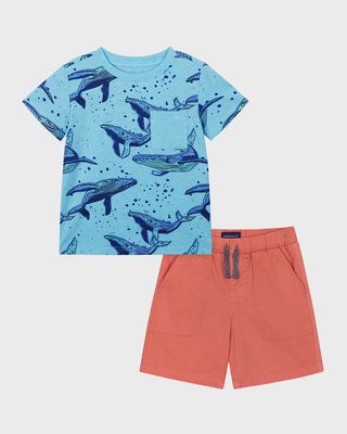 Boy's Graphic T-Shirt And Shorts Set, Size 2-7