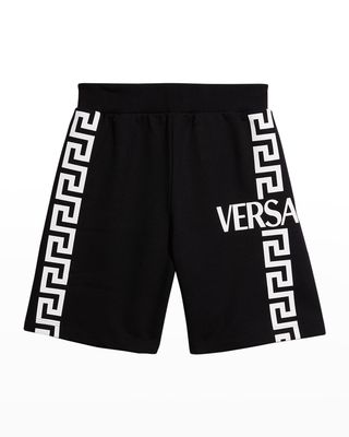 Boy's Greca Logo Bermuda Shorts, Size 4-6
