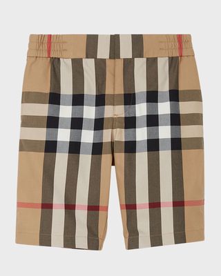 Boy's Halford Check-Print Shorts, Size 3-14