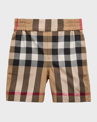 Boy's Halford Check-Print Shorts, Size 6M-2