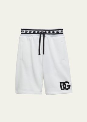 Boy's Interlocked Logo Sweat Shorts, Size 8-14