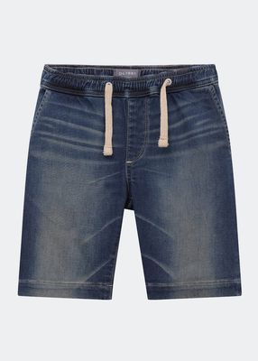 Boy's Jackson Denim Jogger Shorts, Size 8-14