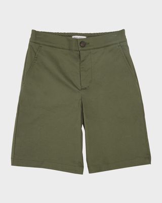 Boy's Journey Embroidered Twill Shorts, Size 12-14