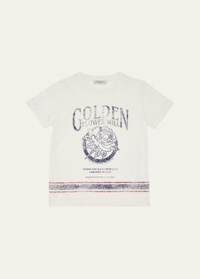 Boy's Journey Golden Flower Mill Printed Short-Sleeve T-Shirt, Size 4-10