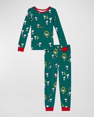 Boy's Joyful Snoopy Two-Piece Pajama Set, Size 2T-10