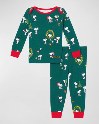 Boy's Joyful Snoopy Two-Piece Pajama Set, Size 3M-18M