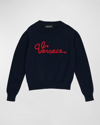 Boy's Knit Marine Logo Sweater, Size 4-6