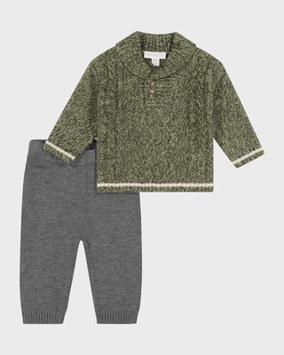 Boy's Knit Shawl Sweater, Size 3M-24M