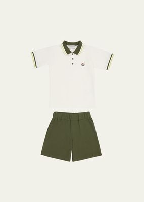 Boy's Knitwear Polo and Shorts Set, Size 4-6