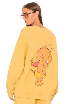 Boys Lie An Angry Cupid Crewneck in Mustard.