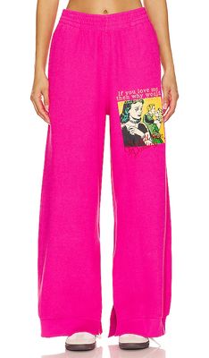 Boys Lie Don't Say It Darling Pants in Fuchsia