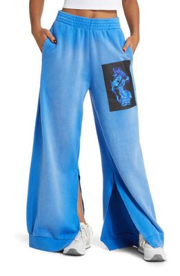 BOYS LIE Electric Love Cotton Interlock Sweatpants in Blue