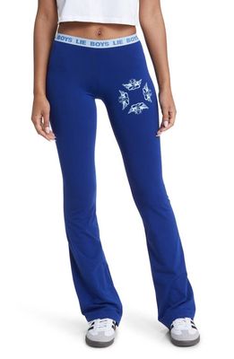 BOYS LIE Head over Heels Graphic Flare Leg Yoga Pants in Blue