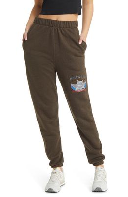 BOYS LIE Here Lies Cotton Blend Graphic Sweatpants in Brown