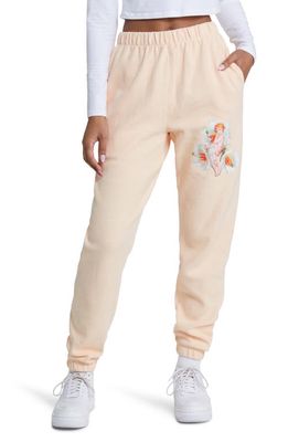 BOYS LIE I Am Not Where You Left Me Cotton French Terry Joggers in Peach