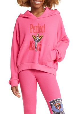 BOYS LIE Perfect Match Thermal Graphic Hoodie in Pink