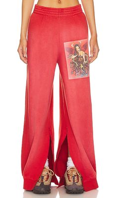 Boys Lie Your Creation Interlock Pants in Red