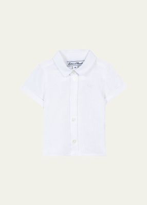 Boy's Linen Button Down Shirt, Size 6M-4