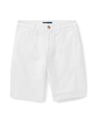 Boy's Logo Embroidered Flat Front Chino Shorts, Size 8-10