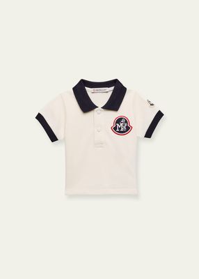 Boy's Logo Patch Short-Sleeve Polo Shirt, Size 3M-3