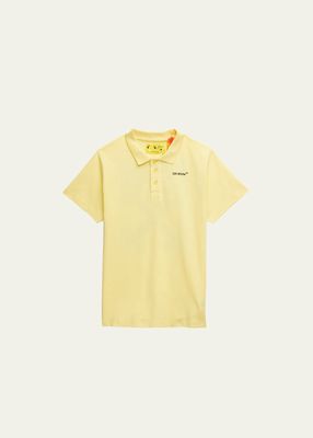 Boy's Logo-Print Polo Shirt, Size 4-12