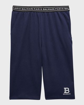 Boy's Logo Waistband Sweat Shorts, Size 4-10