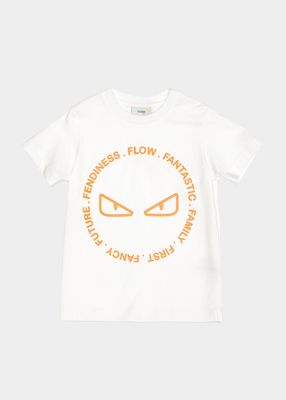 Boy's Monster Eyes Logo Typographic T-Shirt, Size 8-14
