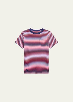 Boy's Multicolor Striped T-Shirt, Size 3-7