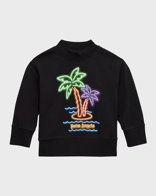 Boy's Neon Palms Crew Sweatshirt, Size 4-12