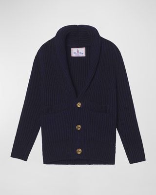 Boy's Noah Shawl Collar Knit Cardigan, Size 2-14