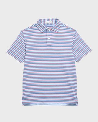 Boy's Oakland Performance Jersey Short-Sleeve Polo Shirt, Size XS-XL
