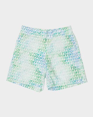 Boy's Off Stamp Cotton Shorts, Size 12-14