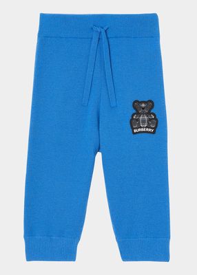 Boy's Otto Silicone Bear Patch Joggers, Size 6M-2