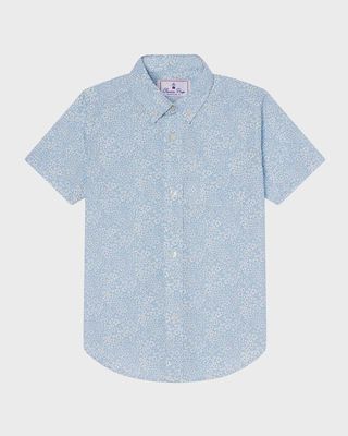 Boy's Owen Jacquline Blossom-Print Button Down Shirt, Size 2-12