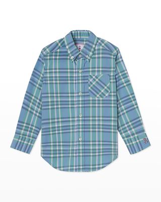 Boy's Owen Plaid Button Down Shirt, Size 2-14