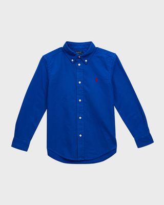 Boy's Oxford Long-Sleeve Sport Shirt, Size 2-7